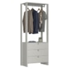 Closet Modulado 3 Gavetas 200X80 cm EY102 Branco NOVAM
