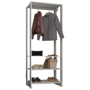 Closet Modulado 3 Prateleiras 200X80 cm EY101 Branco NOVAM