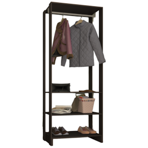 Closet Modulado 3 Prateleiras 200X80 cm EY101 Grafite NOVAM