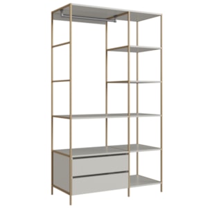 Closet Roupeiro Industrial 02 Gvt 180 Cm P1025 Arenas Dourado PP