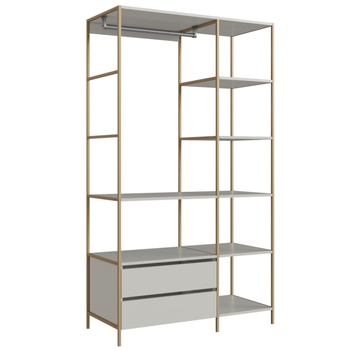 Closet Roupeiro Industrial 02 Gvt 180 Cm P1025 Arenas Dourado PP