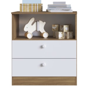 Comoda 02 Gav E Nichos LA005 Nogal Manchester Branco Comm Comoda 02 Gav E Nichos LA005 Nogal Manchester Branco Comm