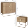 Comoda 02 Mesas de Cabeceira Organica Hanover Dourado Artesano