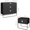 Comoda 02 Mesas de Cabeceira Organica Nero Preto Artesano