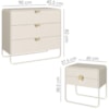 Comoda 02 Mesas de Cabeceira Organica Off White Artesano