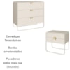 Comoda 02 Mesas de Cabeceira Organica Off White Artesano
