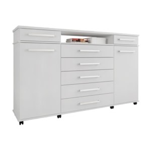 Comoda 07 Gavetas London Branco Com Rodizios Demobile Comoda 07 Gavetas London Branco Com Rodizios Demobile