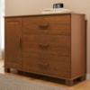 Comoda 3 Gavetas 1 Porta 117 cm Madeira Macica Taeda 1139C Castanho Festra