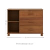 Comoda 3 Gavetas 1 Porta 117 cm Madeira Macica Taeda 1139C Castanho Festra