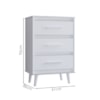 Comoda 3 Gavetas 61 cm Mila Branco Mobbs
