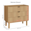 Comoda 3 Gavetas 90 cm Pes Madeira Maciça 28103 Hanover Artesano