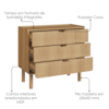 Comoda 3 Gavetas 90 cm Pes Madeira Maciça 28103 Hanover Artesano