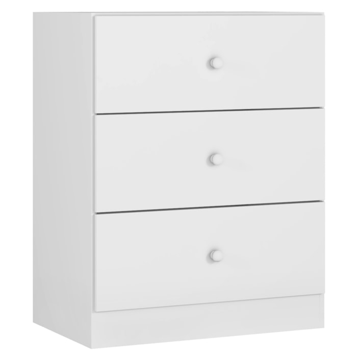 Comoda 3 Gavetas 95 cm Louise Branco REAJL Moveis