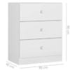 Comoda 3 Gavetas 95 cm Louise Branco REAJL Moveis