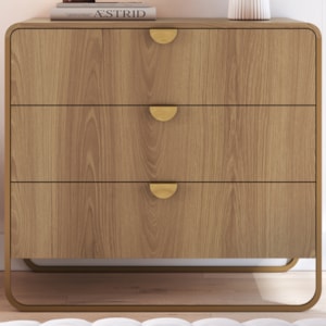 Comoda 3 Gavetas Organica 90 cm 28068 Hanover Dourado Artesano