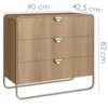 Comoda 3 Gavetas Organica 90 cm 28068 Hanover Dourado Artesano