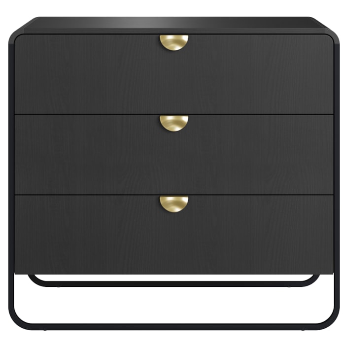 Comoda 3 Gavetas Organica 90 cm 28068 Nero Preto Artesano
