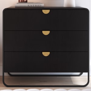 Comoda 3 Gavetas Organica 90 cm 28068 Nero Preto Artesano