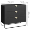 Comoda 3 Gavetas Organica 90 cm 28068 Nero Preto Artesano