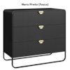 Comoda 3 Gavetas Organica 90 cm 28068 Nero Preto Artesano