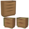 Comoda 4 Gavetas 02 Mesas de Cabeceira 2G M26061 Canela Kappesberg