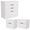 Comoda 4 Gavetas 02 Mesas de Cabeceira 2G S82224 Branco Kappesberg