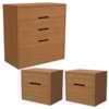 Comoda 4 Gavetas 02 Mesas de Cabeceira 2G S82224 Canela Kappesberg