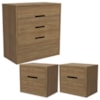 Comoda 4 Gavetas 02 Mesas de Cabeceira 2G S82224 Nogueira Kappesberg