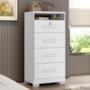 Comoda 4 Gavetas 1 Nicho Primor 62X130 cm Branco Absoluto ZANZ