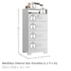 Comoda 4 Gavetas 1 Nicho Primor 62X130 cm Branco Absoluto ZANZ