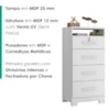 Comoda 4 Gavetas 1 Nicho Primor 62X130 cm Branco Absoluto ZANZ