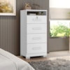 Comoda 4 Gavetas 1 Nicho Primor 62X130 cm Branco Absoluto ZANZ