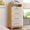 Comoda 4 Gavetas 1 Nicho Primor 62X130 cm Cinamomo Areia ZANZ
