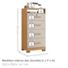 Comoda 4 Gavetas 1 Nicho Primor 62X130 cm Cinamomo Areia ZANZ
