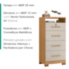 Comoda 4 Gavetas 1 Nicho Primor 62X130 cm Cinamomo Areia ZANZ