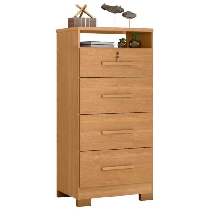 Comoda 4 Gavetas 1 Nicho Primor 62X130 cm Cinamomo ZANZ