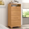 Comoda 4 Gavetas 1 Nicho Primor 62X130 cm Cinamomo ZANZ