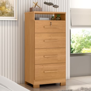 Comoda 4 Gavetas 1 Nicho Primor 62X130 cm Cinamomo ZANZ