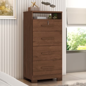 Comoda 4 Gavetas 1 Nicho Primor 62X130 cm Jacaranda ZANZ