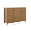 Comoda 4 Gavetas 1 Porta Madeira Macica Taeda 125 cm 9149 Freijo Festra