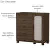 Comoda 4 Gavetas 1 Porta MDF 81 cm Clara Chocolate Decmade