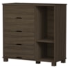 Comoda 4 Gavetas 1 Porta MDF 81 cm Clara Chocolate Decmade
