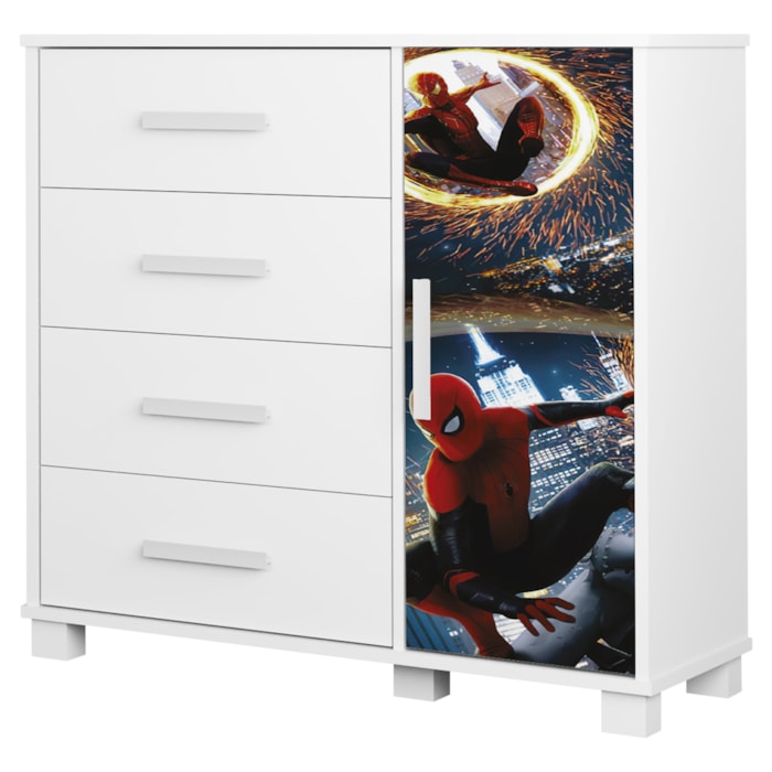 Comoda 4 Gavetas 1 Porta MDF 81 cm Livia Aranha Decmade