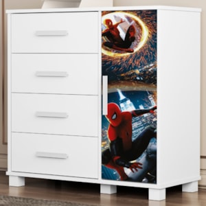 Comoda 4 Gavetas 1 Porta MDF 81 cm Livia Aranha Decmade