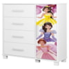 Comoda 4 Gavetas 1 Porta MDF 81 cm Livia Princesas Decmade