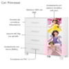 Comoda 4 Gavetas 1 Porta MDF 81 cm Livia Princesas Decmade
