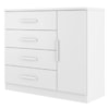 Comoda 4 Gavetas 1 Porta Novage 115 cm Branco Absoluto ZANZ