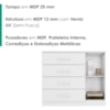 Comoda 4 Gavetas 1 Porta Novage 115 cm Branco Absoluto ZANZ