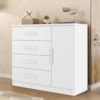 Comoda 4 Gavetas 1 Porta Novage 115 cm Branco Absoluto ZANZ