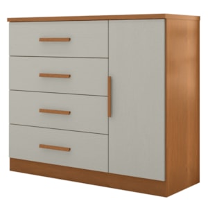 Comoda 4 Gavetas 1 Porta Novage 115 cm Cinamomo Areia ZANZ